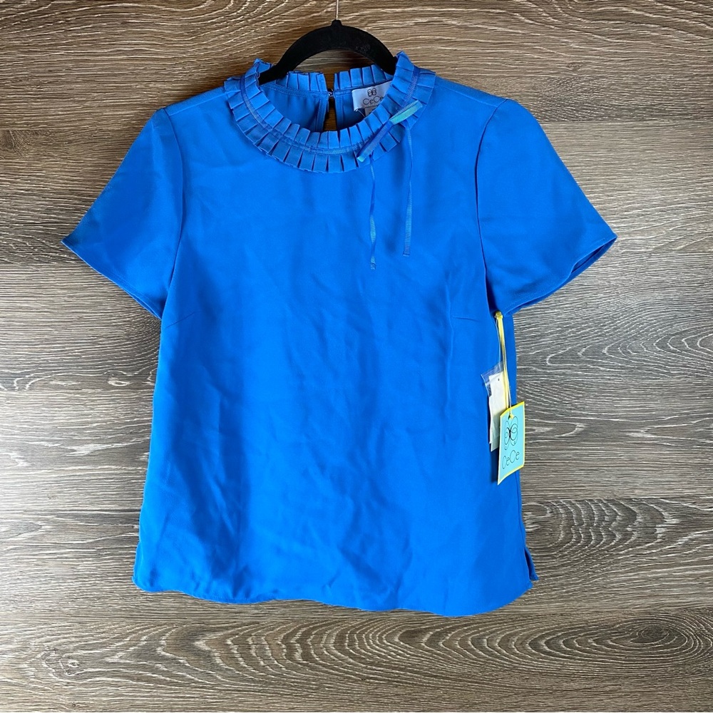 CeCe Pleated Collar Blouse NWT